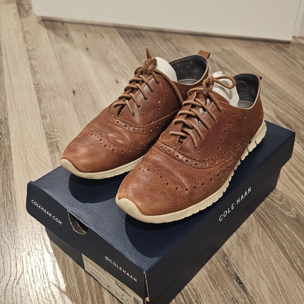 Cole Haan Men's Tan Leather Oxfords